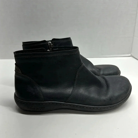 Birkenstock Leather Bennington Booties Ankle Boots Zip Up Side Black Size 37 / 6 - Picture 3 of 12